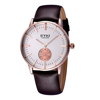 oxoqo Men Brand EYKI Watches 30m waterproof leather women Men's Watch Business Casual Fashion Quartz Watches montre homme (rose gold) - intl  