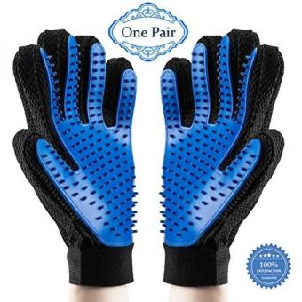 Gambar Pet Grooming Gloves Tools for DogCatHorse   Gentle Deshedding Brush and Massage Tool   2 in 1 Efficient Pet Grooming Mitt   Perfect for LongShort Hair  Two pack