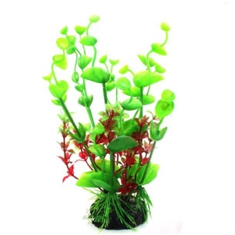Gambar Plastic Emulational Decorative Long Leaf Plant for Aquarium GN  intl