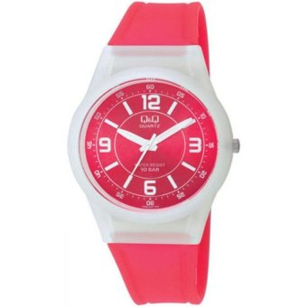 Q&Q QnQ QQ Resin Analog Jam Tangan Wanita - Merah - Strap Karet - VQ50J009Y  