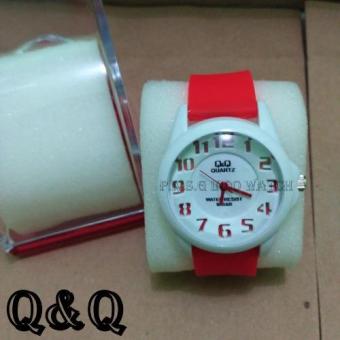 Q&Q Watch - Jam Tangan Wanita dan Pria - Rubber Strap - QQP.K.S.G 874603 Red  