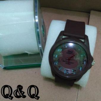 Q&Q Watch - Jam Tangan Wanita dan Pria - Rubber Strap - QQP.K.S.G 874604 Brown  