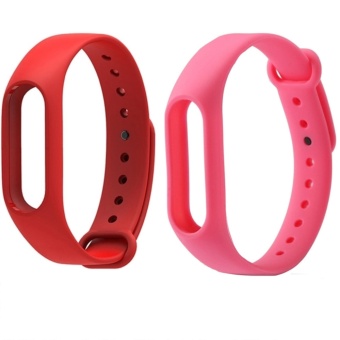 Rainbow rubber bracelet for xiaomi Mi Band 2 - Mi Band 2 - Millet 2 Clock Rope - Bracelet Clock - Red / Pink - Warna Random  