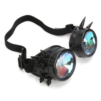 Gambar Rave Kaleidoscope Rainbow Glasses Prism Diffraction Crystal Lenses for Steampunk   intl