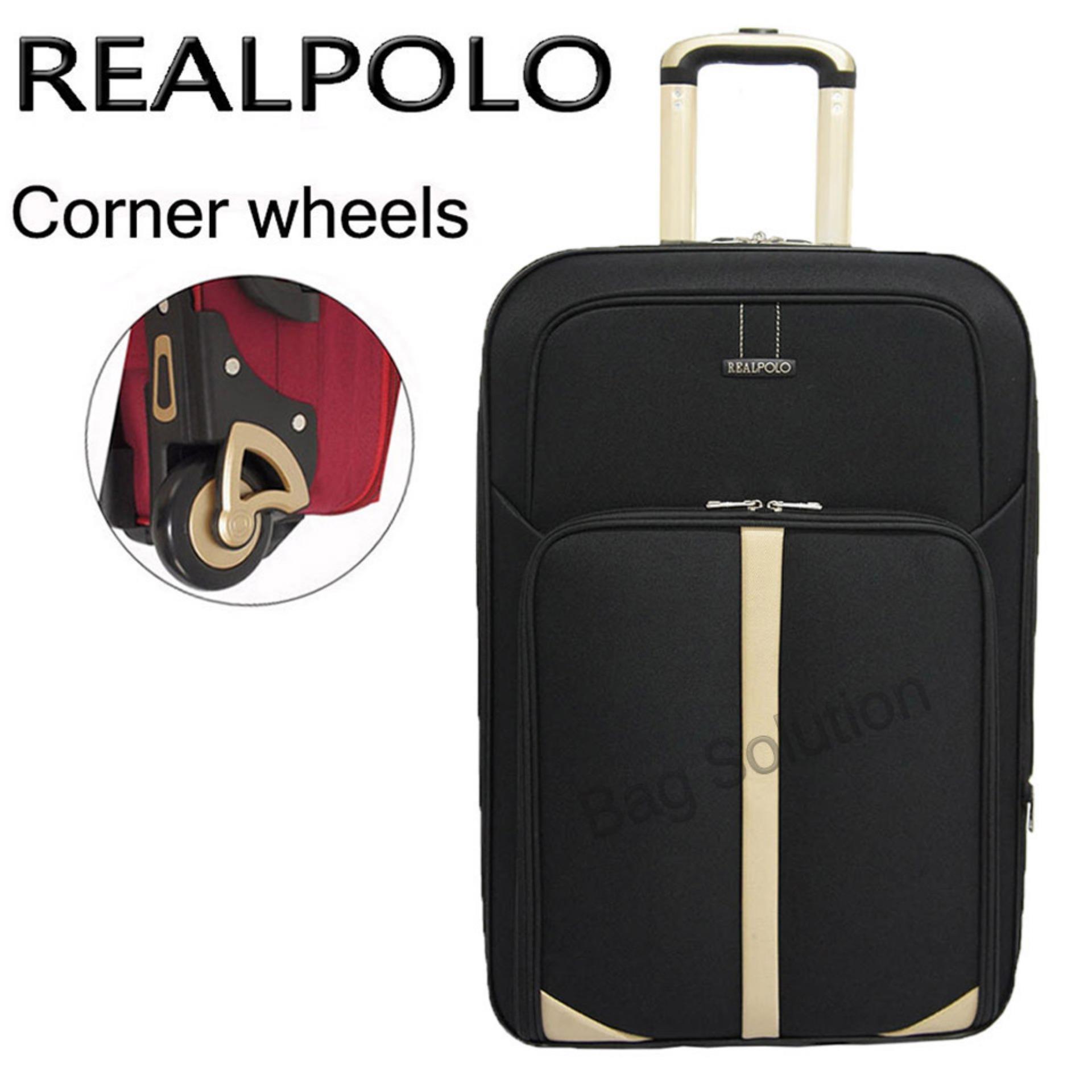 Real Polo Tas Koper Softcase Expandable 4 Roda Putar - 590 18 inch - Hitam