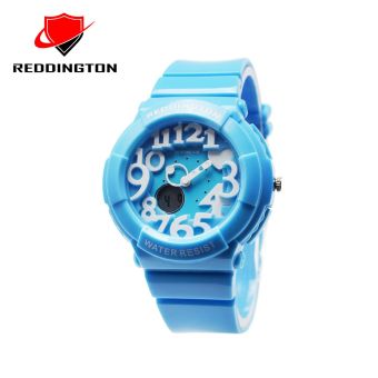 Reddington RDT5433DTB Dual Time Jam Tangan Wanita Rubber Strap ( Biru )  
