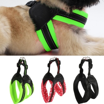 Gambar Reflective Mesh Padded Pet Dog Harness With Soft Padded Safety Lock Buckle Green   intl