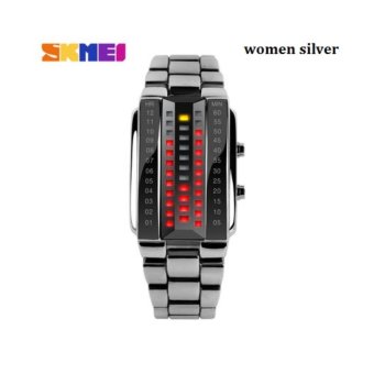Relogio masculino fashion skmei 1013 watch Lovers LED Men Women Stainless Steel Red Binary Luminous Electronic Display Sport watches - intl  