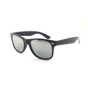 Gambar Retro Aviator Sunglasses Square Lens   Kacamata Wanita   Hitam   RAS 7064 SILVER MIRROR