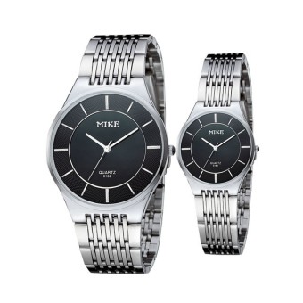 ruixiang Wholesale fashion watch waterproof Hugh business m Mens Watch Ladies Watch Black Dial Watch a couple of tables (Black)  