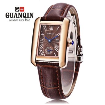 S&L GUANQIN GQ90015 - 1A Women Quartz Watch Chronograph Rectangle Dial Female Wristwatch (Brown) - intl  