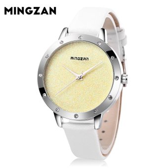 S&L MINGZAN 6118 Women Quartz Watch Simple Shiny Dial Leather Strap Female Wristwatch (Yellow) - intl  