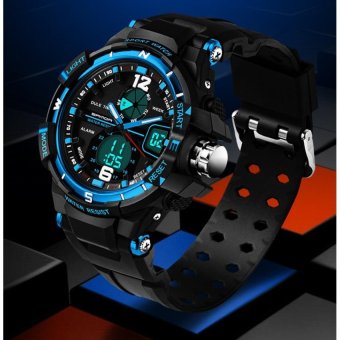 SANDA Fashion Watch Men G Style Waterproof LED Sports MilitaryWatches Shock Mens Analog Quartz Digital Watch relogiomasculino(Blue) - intl  