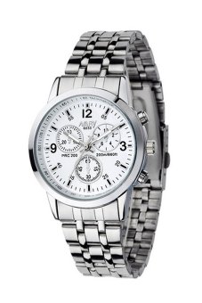 Sanwood® Couple Lover Stainless Steel Sport Quartz Wrist Watch Women White  