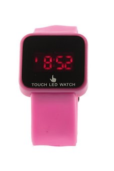 Sanwood® Unisex LED Digital Touch Screen Sport Silicone Wrist Watch Pink  