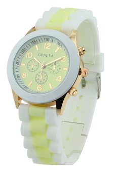 Sanwood® Women's Geneva Jelly Silicone Strap Quartz Sports Watch Yellow  