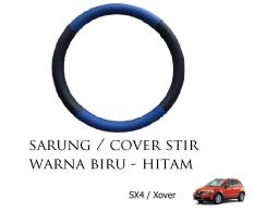 Sarung / Cover Stir / Setir / Steer Mobil SX4 / XOVER Warna Hitam Biru