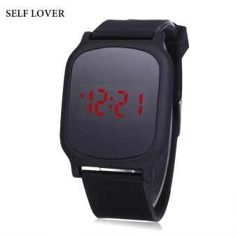 SELF LOVER 2027 LED Digital Touch Watch Silicone Strap Date Display Water Resistance Wristwatch (Black) - intl  