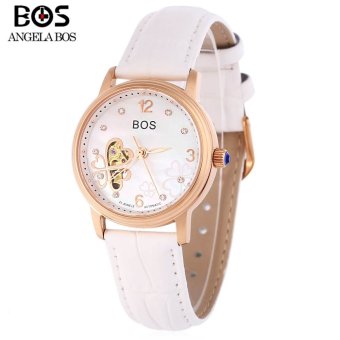 SH Angela Bos 9003 Women Automatic Wind Mechanical Watch Artificial Diamond Dial Hollow Pointer 10ATM Wristwatch gold Gold - intl  