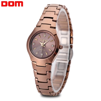 SH DOM 398 Women Quartz Watch Tungsten Steel Band Sapphire Mirror 20ATM Wristwatch Gold - intl  