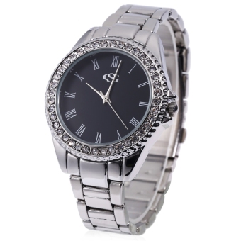 SH George Smith Female Quartz Watch Artificial Diamond Dial with Roman Number Display Stainless Steel Band Wristwatch Silver - intl  