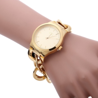 SH George Smith Female Quartz Watch Round Dial Hook-and-loop Strap Wristwatch Gold - intl  