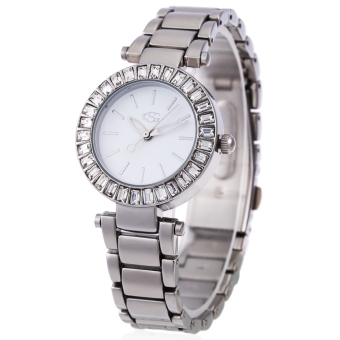 SH George Smith Female Quartz Watch Stainless Steel Strap Artificial Diamond Dial Wristwatch Silver - intl  
