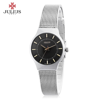 SH Julius JA - 577 Women Ultrathin Quartz Wrist Watch Stainless Steel Mesh Band Black - intl  