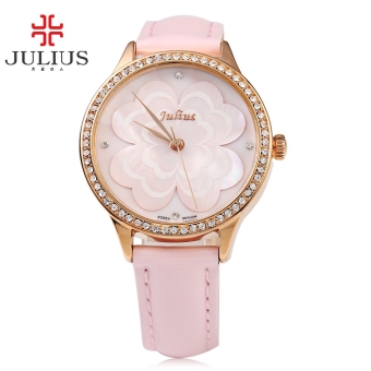 SH JULIUS JA - 803 Women Quartz Watch Artificial Diamond Dial Water Resistance Wristwatch Pink - intl  