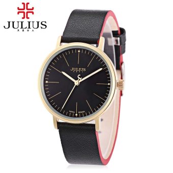 SH JULIUS JA - 814L Female Quartz Watch Genuine Leather Strap Luminous Pointer 3ATM Wristwatch Black - intl  