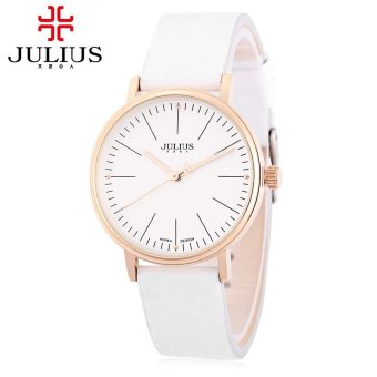 SH JULIUS JA - 814L Female Quartz Watch Genuine Leather Strap Luminous Pointer 3ATM Wristwatch White - intl  