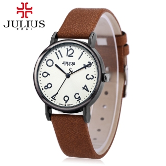 SH JULIUS JA - 911 Women Quartz Watch Water Resistance Genuine Leather Band Retro Wristwatch Brown - intl  