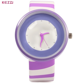 SH KEZZI 654 Women Quartz Watch Zebra Stripe Band Fashional Wristwatch Purple - intl  