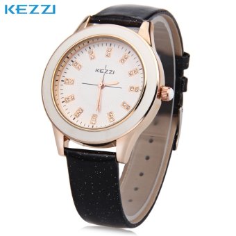 SH KEZZI K - 753 Women Quartz Watch Water Resistance Artificial Diamond Dial Fashion Wristwatch Black - intl  