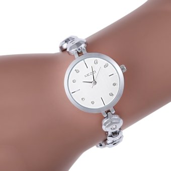 SH KEZZI KW - 1489 Women Quartz Watch Artificial Diamond Dial Water Resistance Wristwatch Silver - intl  