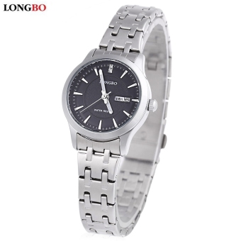 SH LONGBO 80169L Women Quartz Watch Date Day Display Luminous Pointer Water Resistance Wristwatch Black - intl  