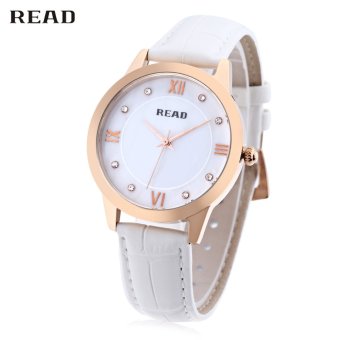 SH READ R21575 Women Quartz Watch Mineral Glass Mirror Artificial Diamond Dial 3ATM Wristwatch White White - intl  