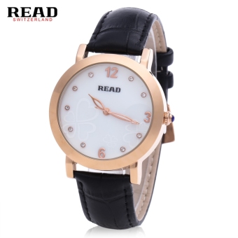 SH READ R23360 Women Quartz Watch Mineral Glass Mirror 3ATM Artificial Diamond Dial Wristwatch Black Black - intl  