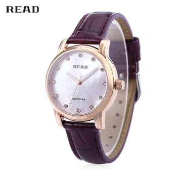 SH READ R6032L Women Quartz Watch Genuine Leather Band Sapphire Mirror 3ATM Wristwatch Purple Purple - intl  
