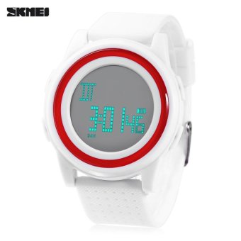 SH SKMEI 1206 LED Digital Watch 50m Water Resistance ChronographCalendar Alarm Sports Wristwatch White White - intl  