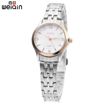 SH WEIQIN W00105L Female Quartz Watch Water Resistance Stainless Steel Strap 3ATM Wristwatch White - intl  