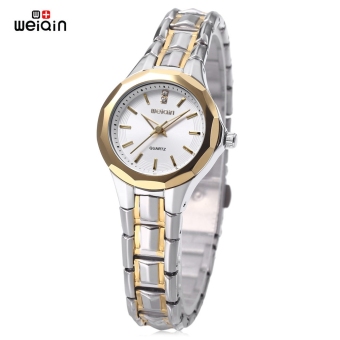 SH WeiQin W0099L Female Quartz Watch 3ATM Luminous Artificial Diamond Dial Hardlex Mirror Wristwatch White - intl  