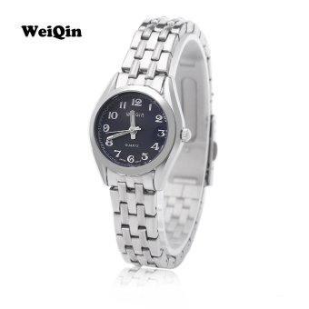 SH WEIQIN W4368L Women Quartz Watch Business Style Hardlex Glass Mirror Stainless Steel Strap Wristwatch Blue - intl  