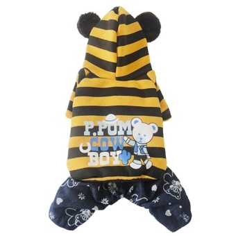 Gambar shangqing Dog Hoodie Bear Design Jumpsuit Winter Automn DogClothes Yellow,M   intl