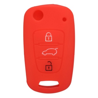 Gambar Silicone Cover fit for KIA Sportage Soul Rio cee d Optima Flip Remote Key 3 BTN (Red)   intl