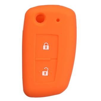 Gambar Silicone Rubber key fob cover cap protect for NISSAN Qashqai Remote2 buttons (Orange)   intl