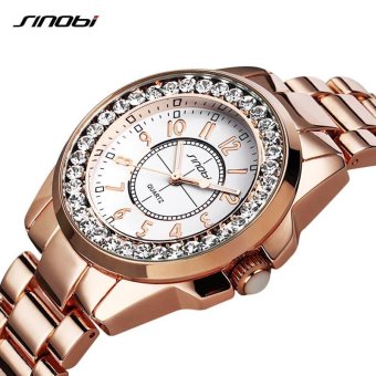SINOBI Fashion Women Diamonds Wrist Watches Imitation Ceramics Watchband Top Luxury Brand Dress Ladies Geneva Quartz Clock 2017 9390  