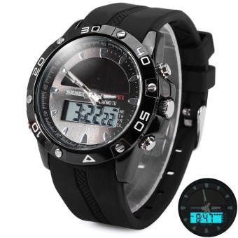 Skimei 1064 Solar Power Dual Movt LED Watch Military Sports Wristwatch (Black) - intl  