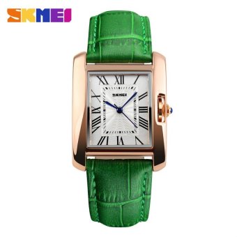 SKMEI 1085 Women's Fashion Luxury Retro Quartz Watches Analog Display Waterproof Women Casual Dress Wrist Watch - Green - intl  