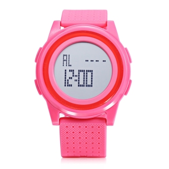SKMEI 1206 LED Digital Watch 50m Water Resistance Chronograph Calendar Alarm Sports Wristwatch (Pink) - intl  